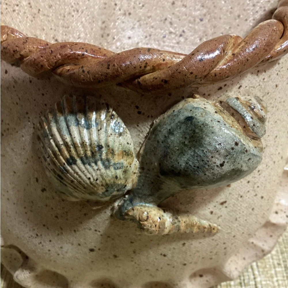 Hobbyist Pottery Seashell Wall Pocket 10x6.5